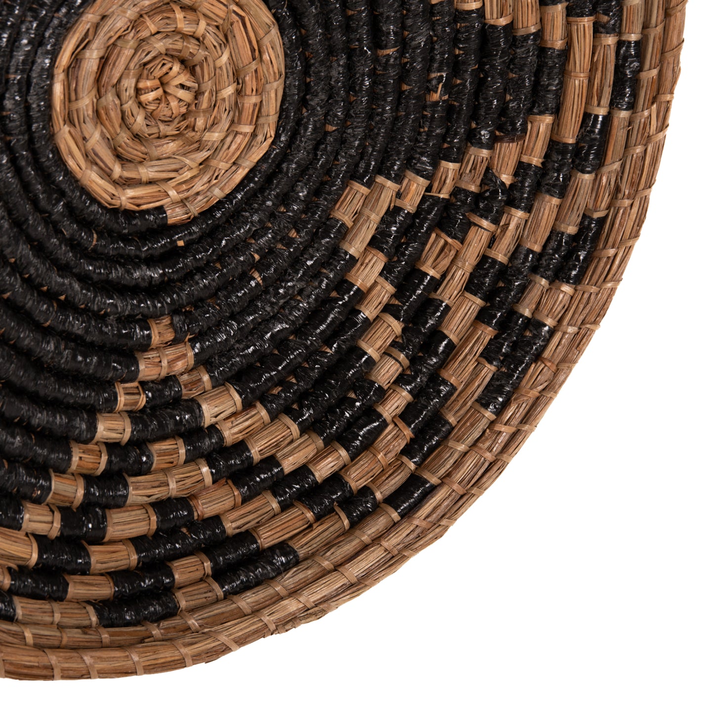Wall Decor Round Hm7863 Mendong Grass In Natural-black Φ51x6(depth)cm