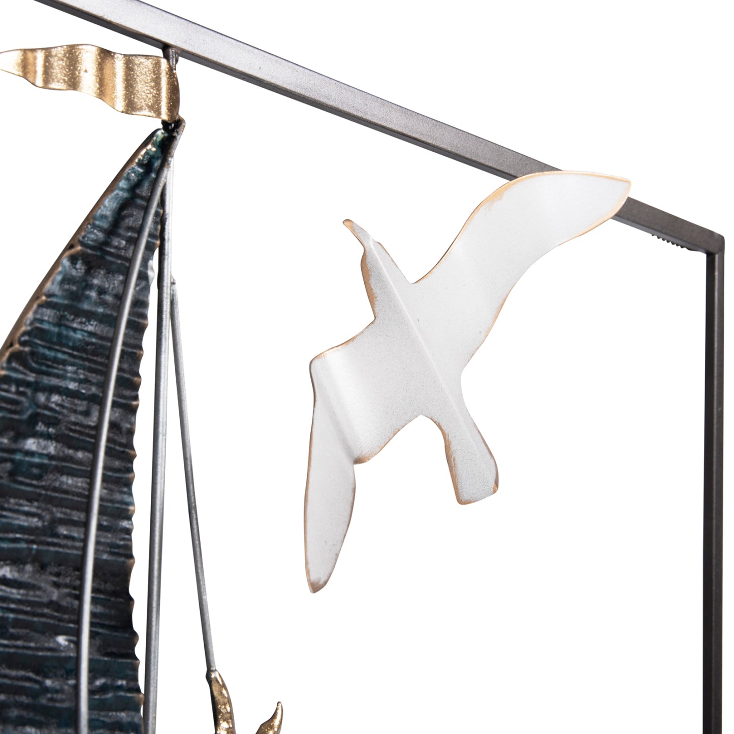 Wall Decoration Square Hm4203 Metal-boats 50x6x50cm