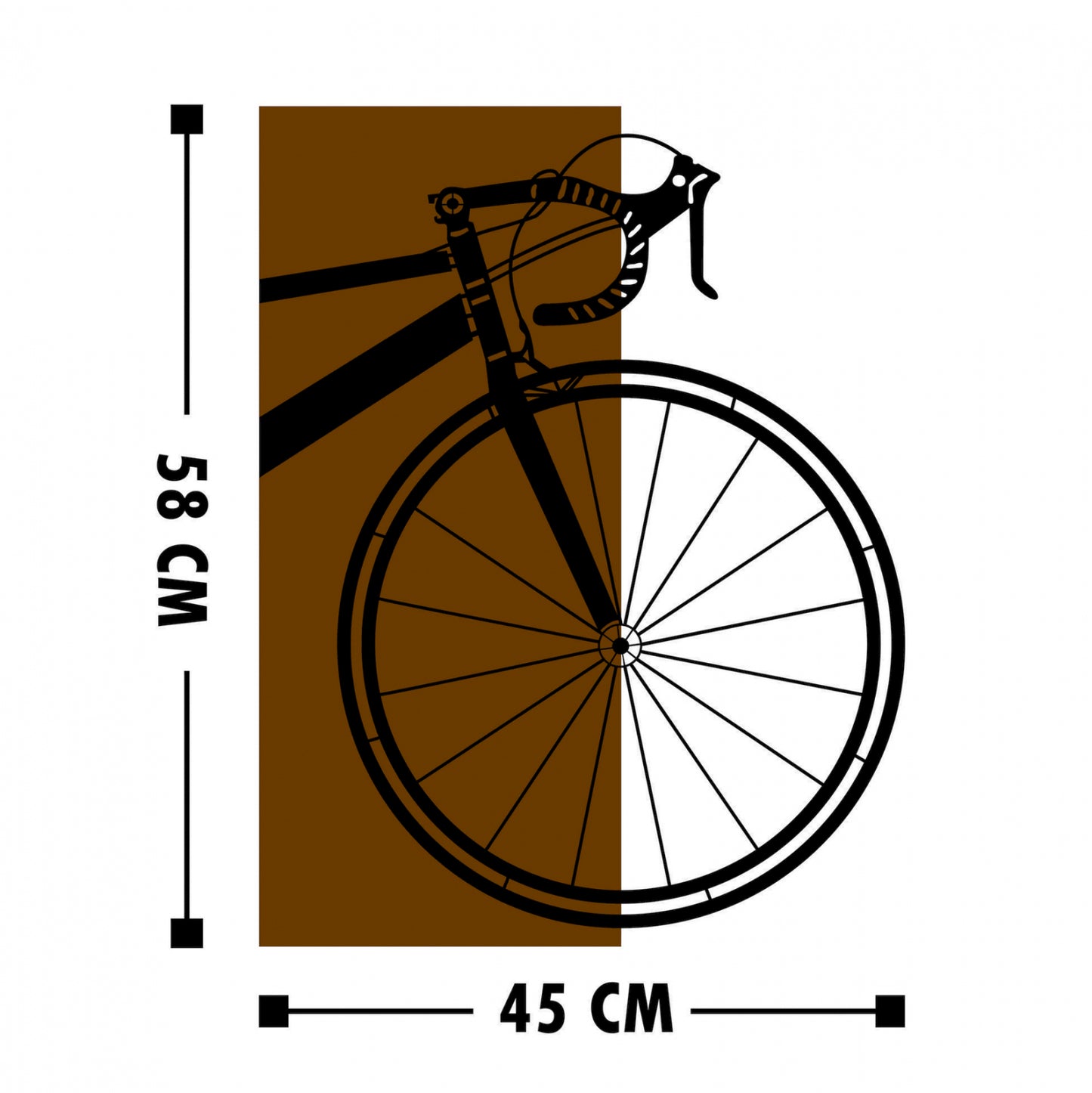 Wooden Wall Decoration With Metallic Bicycle 45x58 Hm7224