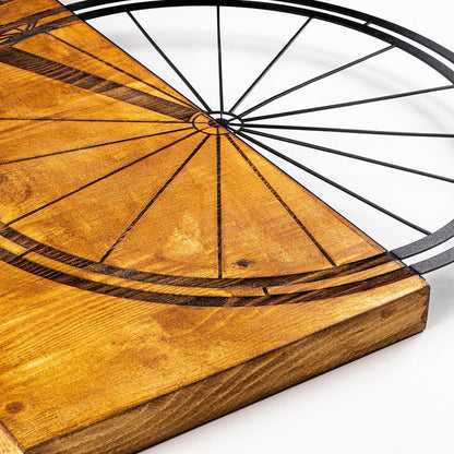 Wooden Wall Decoration With Metallic Bicycle 45x58 Hm7224