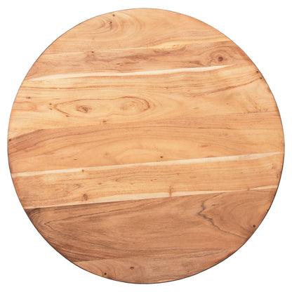 Decor Round Coffee Table Bowl Hm8717.22 Rusty With Acacia Wood Top Φ89.5x39hcm.