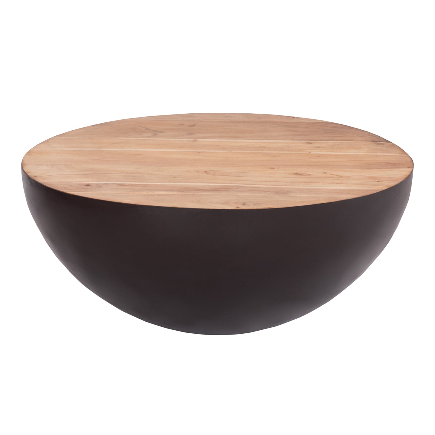 Decor Round Coffee Table Bowl Hm8717.22 Rusty With Acacia Wood Top Φ89.5x39hcm.