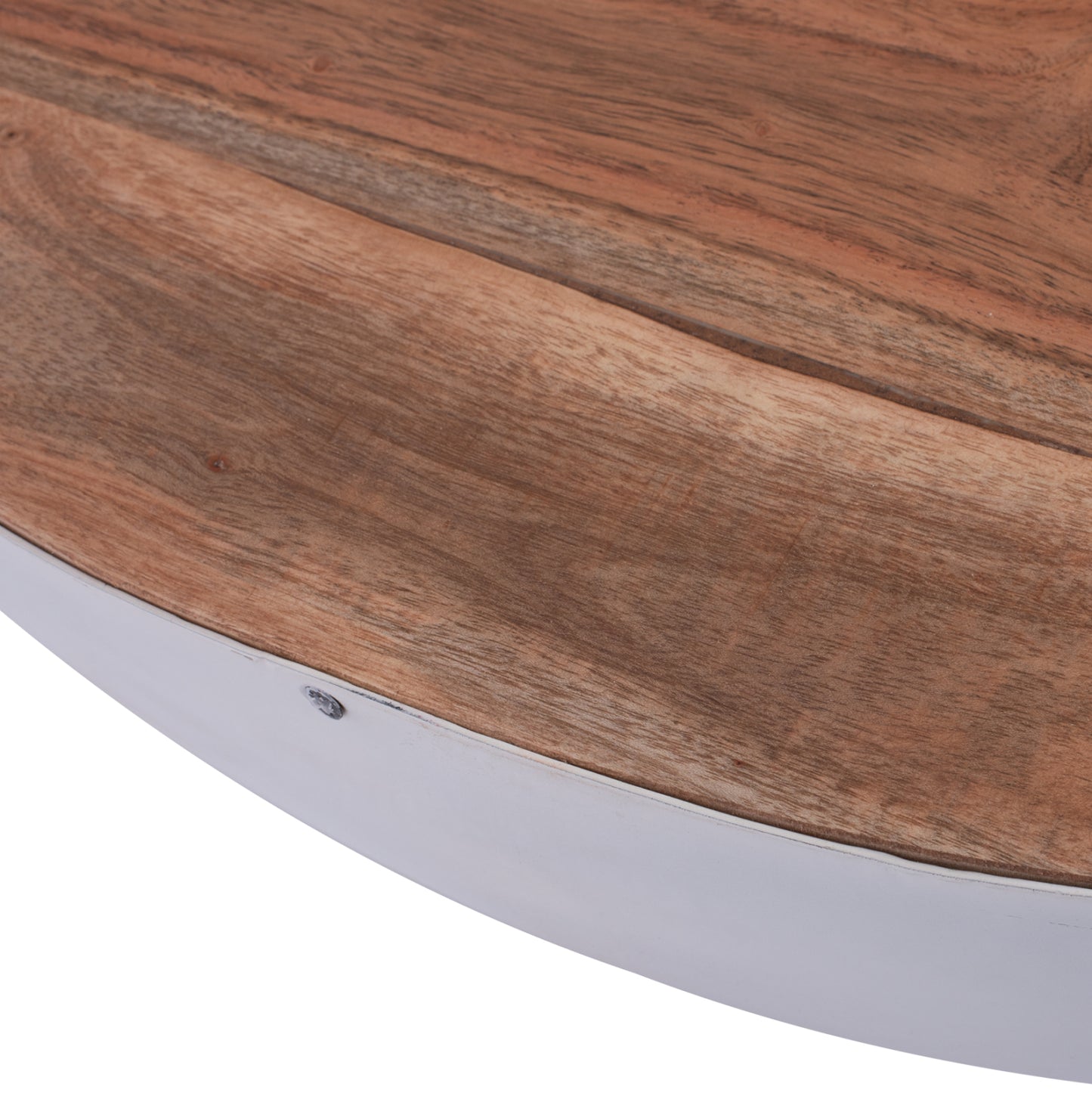 Decorative Coffee Table Bowl Round 90cm White With Acacia Wood Hm8717.03