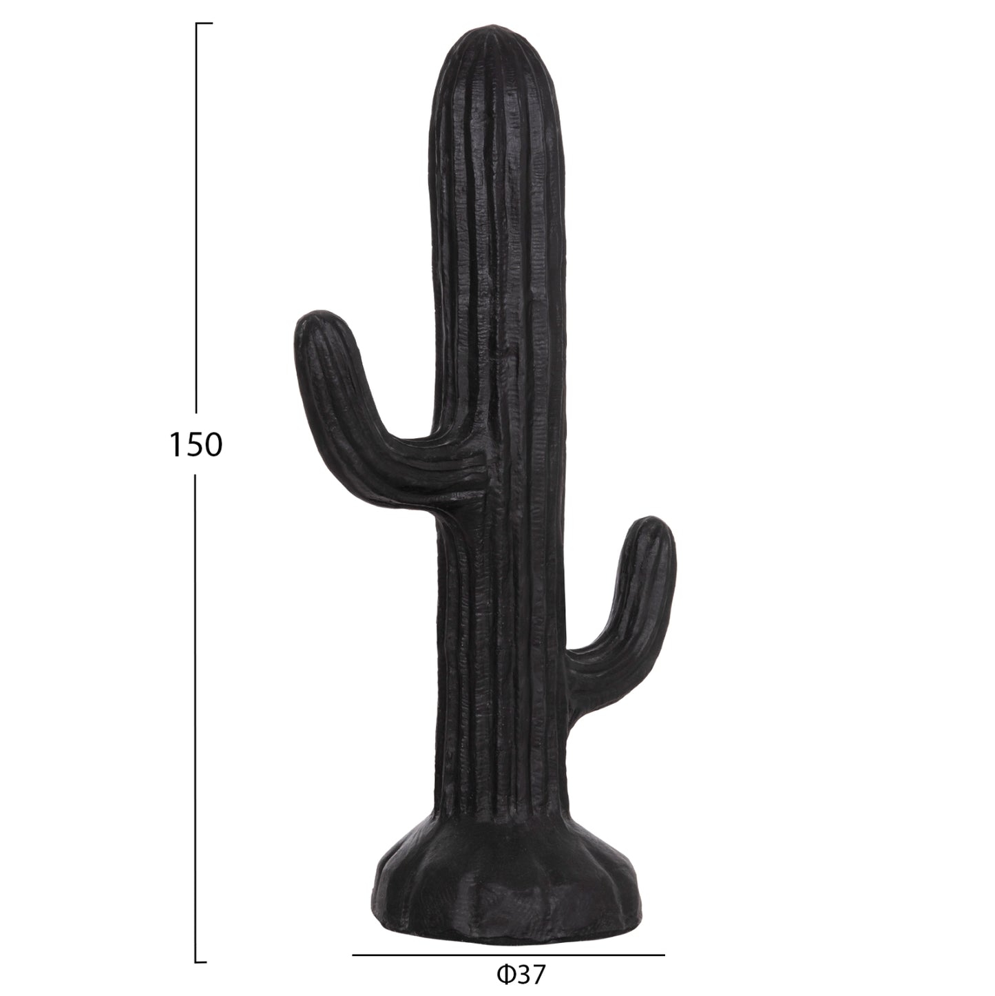 Decorative Floor Standing Cactus Hm4386.01l Plaster In Black 63x37x150hcm.