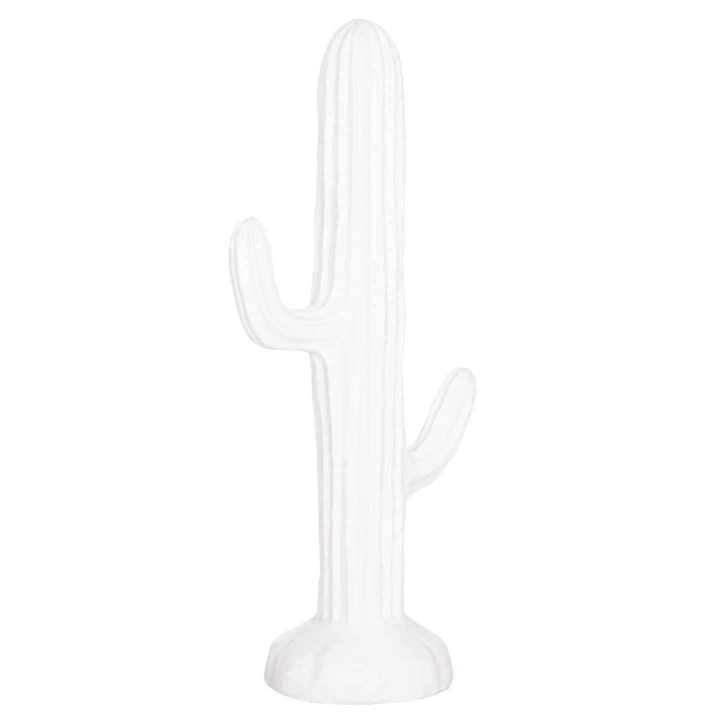 Decorative Floor Standing Cactus Hm4386.02l Plaster In White 63x37x150hcm.