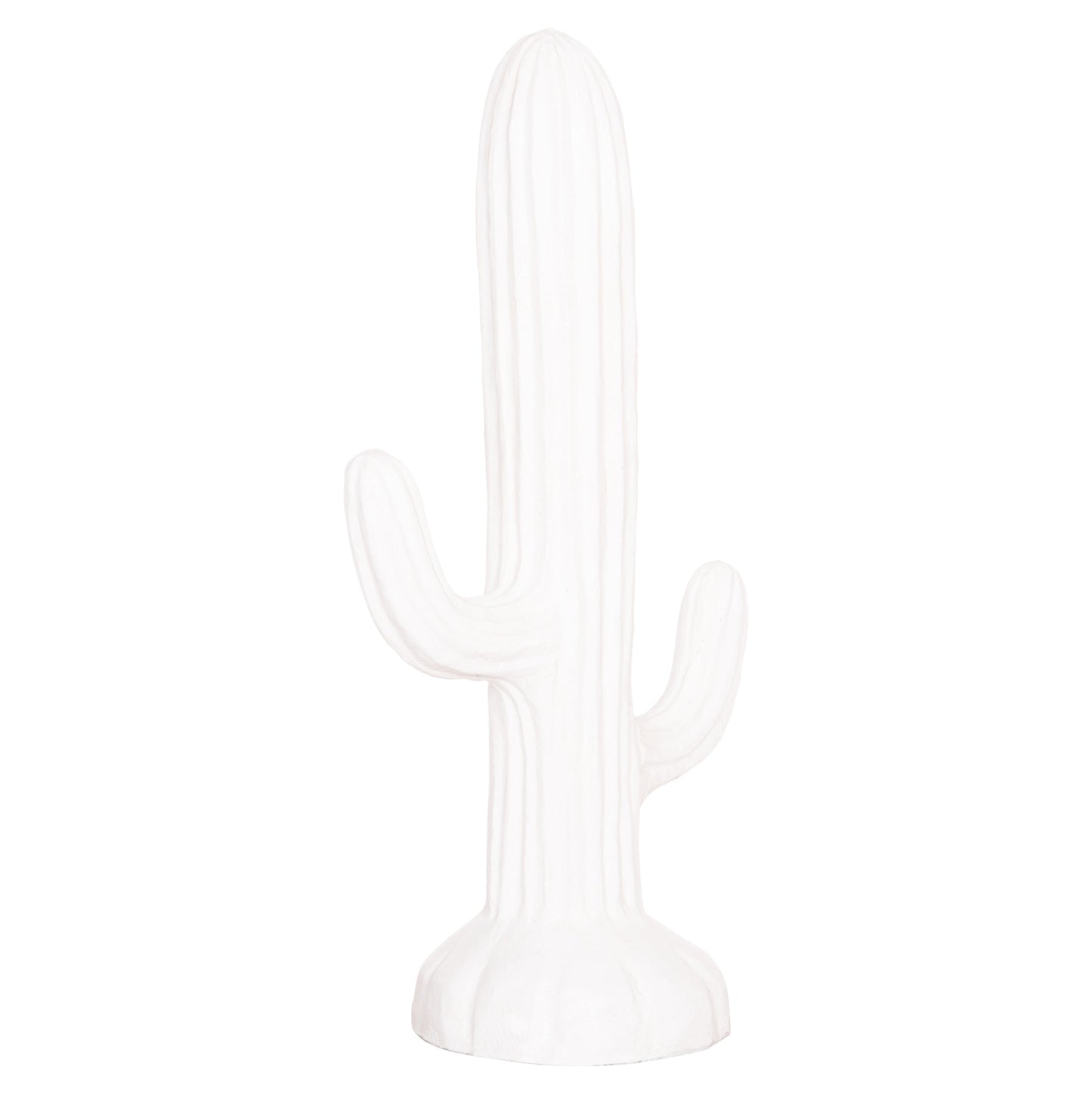 Decorative Floor Standing Cactus Hm4386.02m Plaster In White 54x34x103hcm.