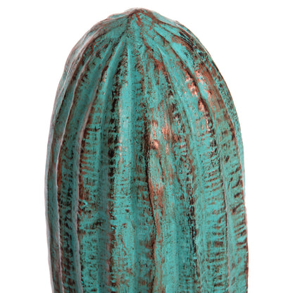 Decorative Floor Standing Cactus Hm4386.03m Plaster In Turquoise 54x34x103hcm.
