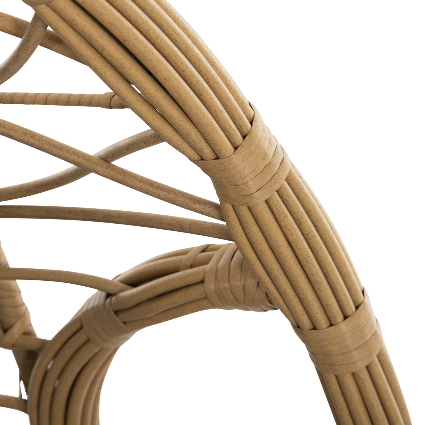 Double Hanging Nest With Footrest Gracie Hm5754.02 Beige Synthetic Rattan-grey Steel Frame Φ120x200hcm.
