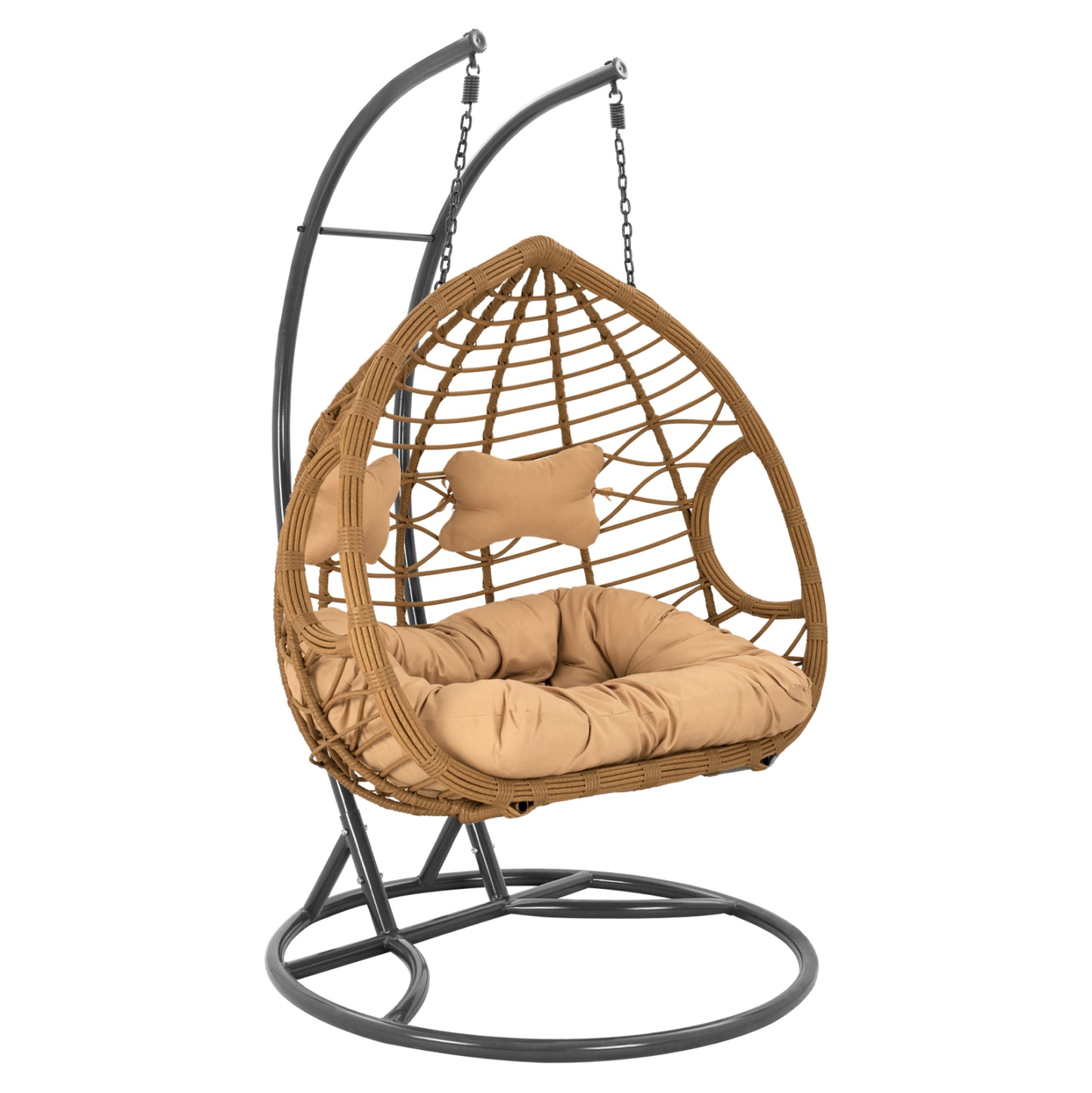 Hanging Double Armchair Nest Grey-beige With Pillow Hm5754.01 120'x200 Cm