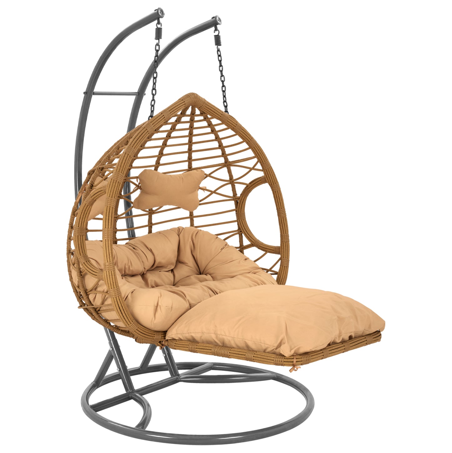 Hanging Double Armchair Nest Grey-beige With Pillow Hm5754.01 120'x200 Cm