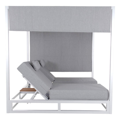 Double Lounge Sunbeds In A Cube With Sunshades Gallant Hm6097.02 Aluminum In White 2x2x2m