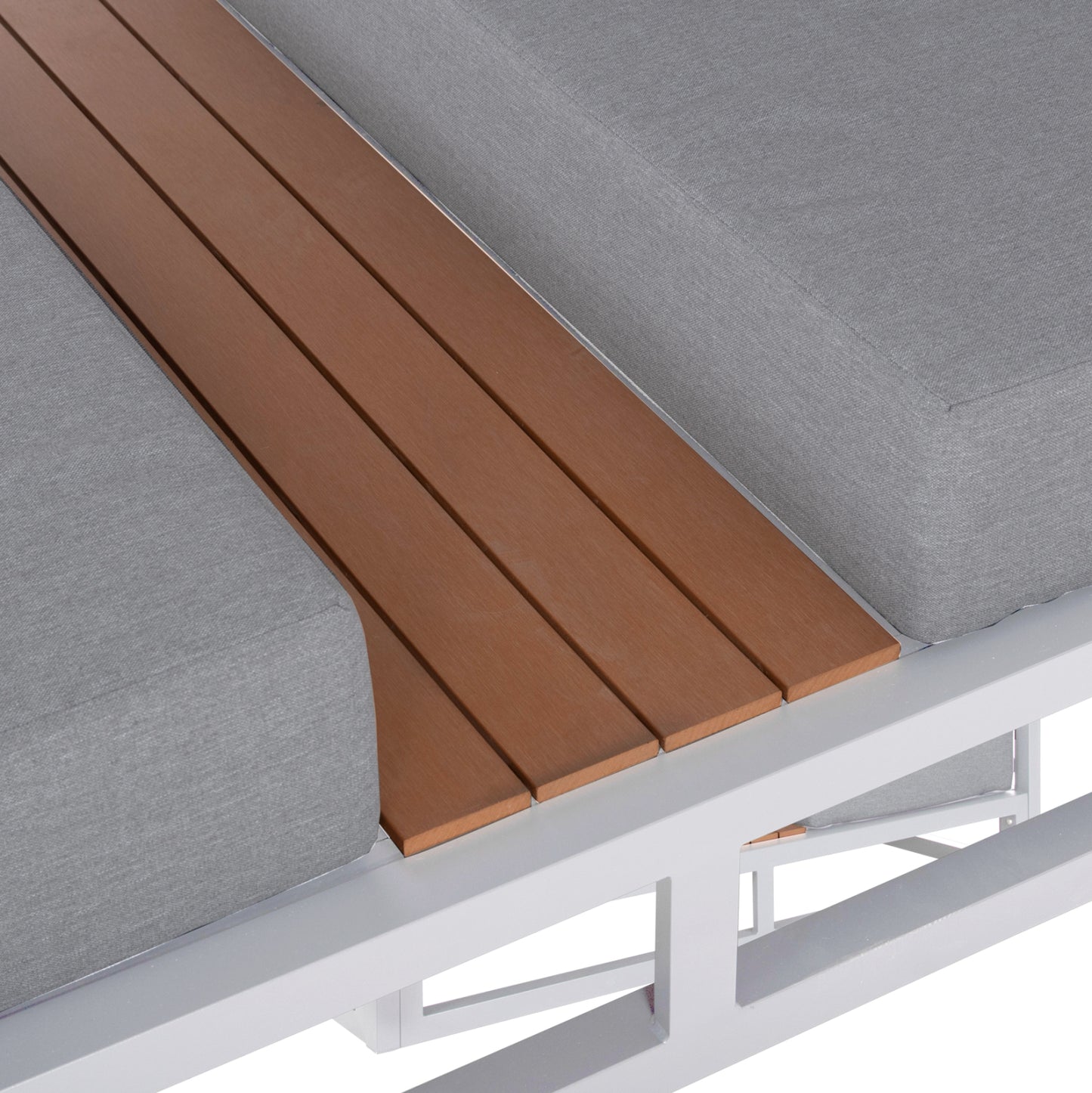 Double Lounge Sunbeds In A Cube With Sunshades Gallant Hm6097.02 Aluminum In White 2x2x2m