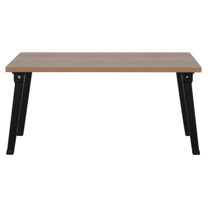 Side Table/bed Tray Britta Hm8965.11 Foldable Black Metal Legs-melamine In Walnut 60x34x29hcm.