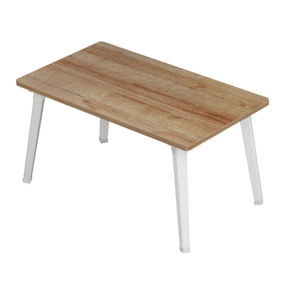 Side Table/bed Tray Britta Hm8965.12 Foldable White Metal Legs-melamine In Natural 60x34x29hcm.