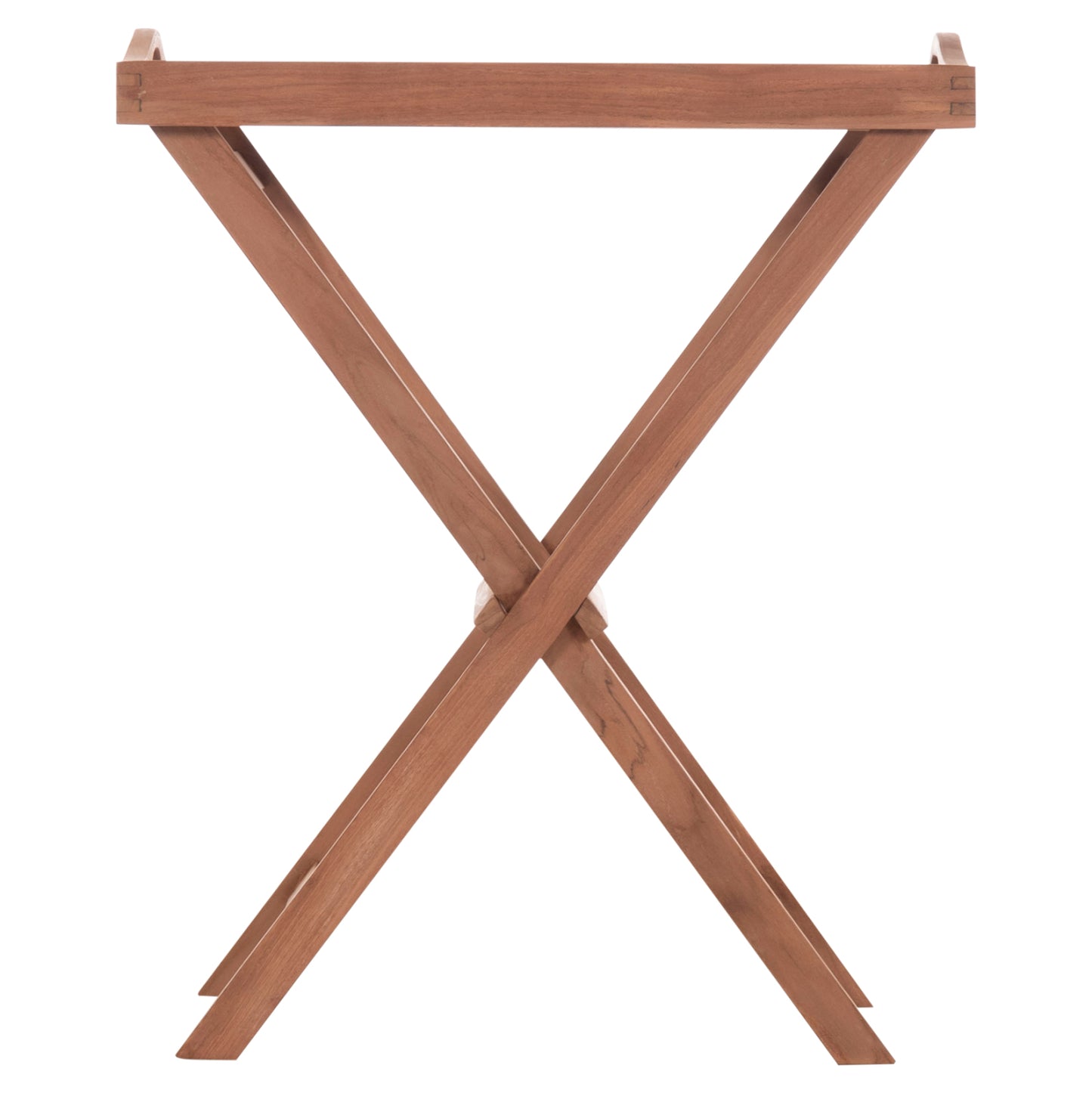 Serving Tray On Foldable Stand Barnaby Hm4580 Teak Wood In Natural Color 63x40x77hcm