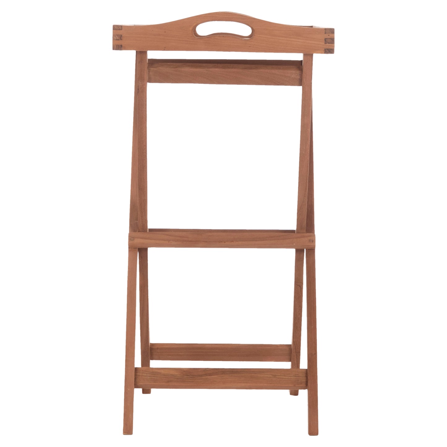 Serving Tray On Foldable Stand Barnaby Hm4580 Teak Wood In Natural Color 63x40x77hcm