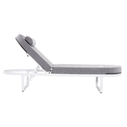 Professional Sunlounger Mallow Hm10715.01 White Aluminum & Grey Cushion 198x71x40,5-103hcm.