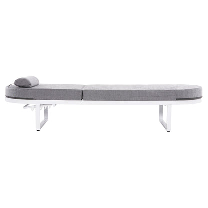 Professional Sunlounger Mallow Hm10715.01 White Aluminum & Grey Cushion 198x71x40,5-103hcm.