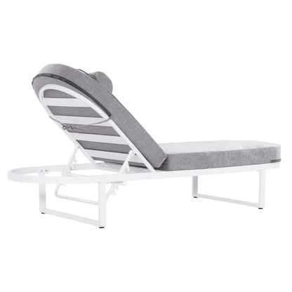 Professional Sunlounger Mallow Hm10715.01 White Aluminum & Grey Cushion 198x71x40,5-103hcm.