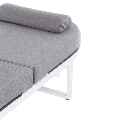 Professional Sunlounger Mallow Hm10715.01 White Aluminum & Grey Cushion 198x71x40,5-103hcm.