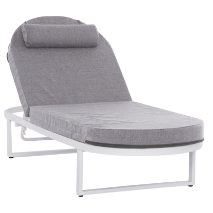 Professional Sunlounger Mallow Hm10715.01 White Aluminum & Grey Cushion 198x71x40,5-103hcm.