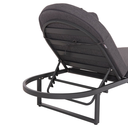 Professional Sunlounger Mallow Hm10715.03 Dark Grey Aluminum & Cushion 198x71x40,5-103hcm.