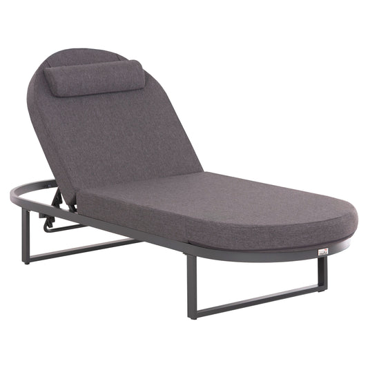 Professional Sunlounger Mallow Hm10715.03 Dark Grey Aluminum & Cushion 198x71x40,5-103hcm.