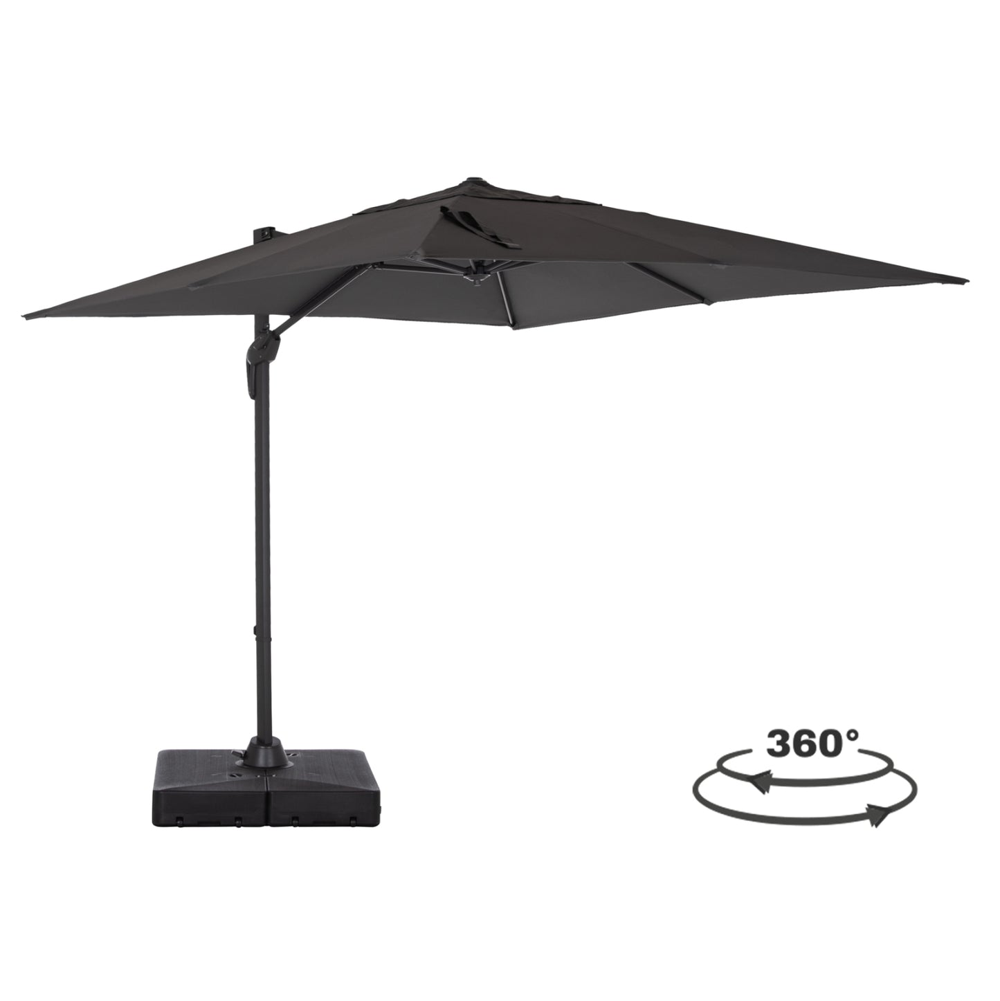 Professional Umbrella 2.7x2.7m With Water Base Javante Hm10857.01 Grey Alum. & Shade