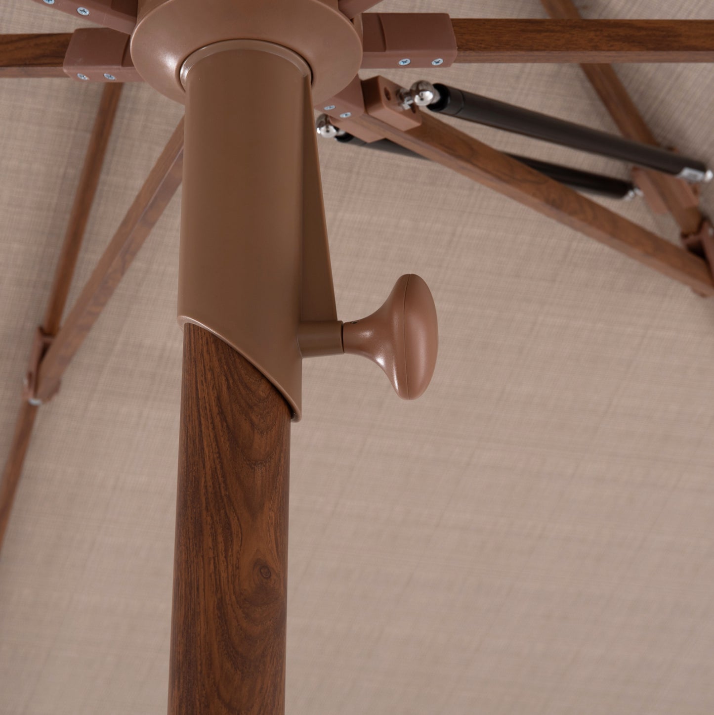 Professional Umbrella 3x3m Gladell Hm6604.02 Beige Shade-heat Transfer Aluminum