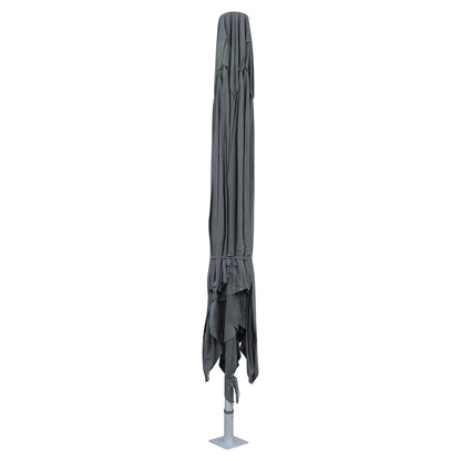 Professional Aluminum Umbrella 5x5m Pollin Hm6606.01 Acrylic Shade In Grey