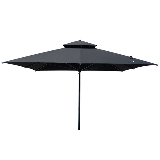 Professional Umbrella Alu Telescopic Hm6031.03 4x4x2,95-4Μ With Black Acrylic Cloth