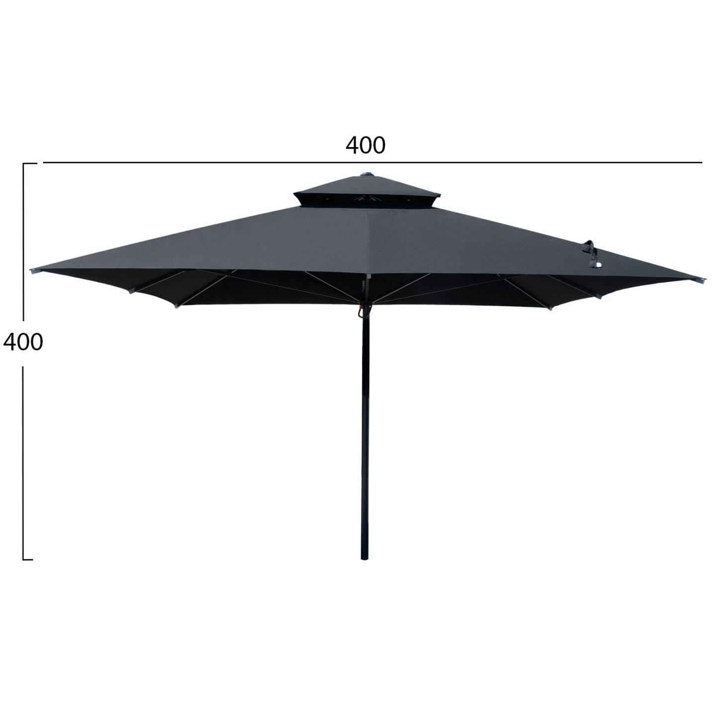 Professional Umbrella Alu Telescopic Hm6031.03 4x4x2,95-4Μ With Black Acrylic Cloth