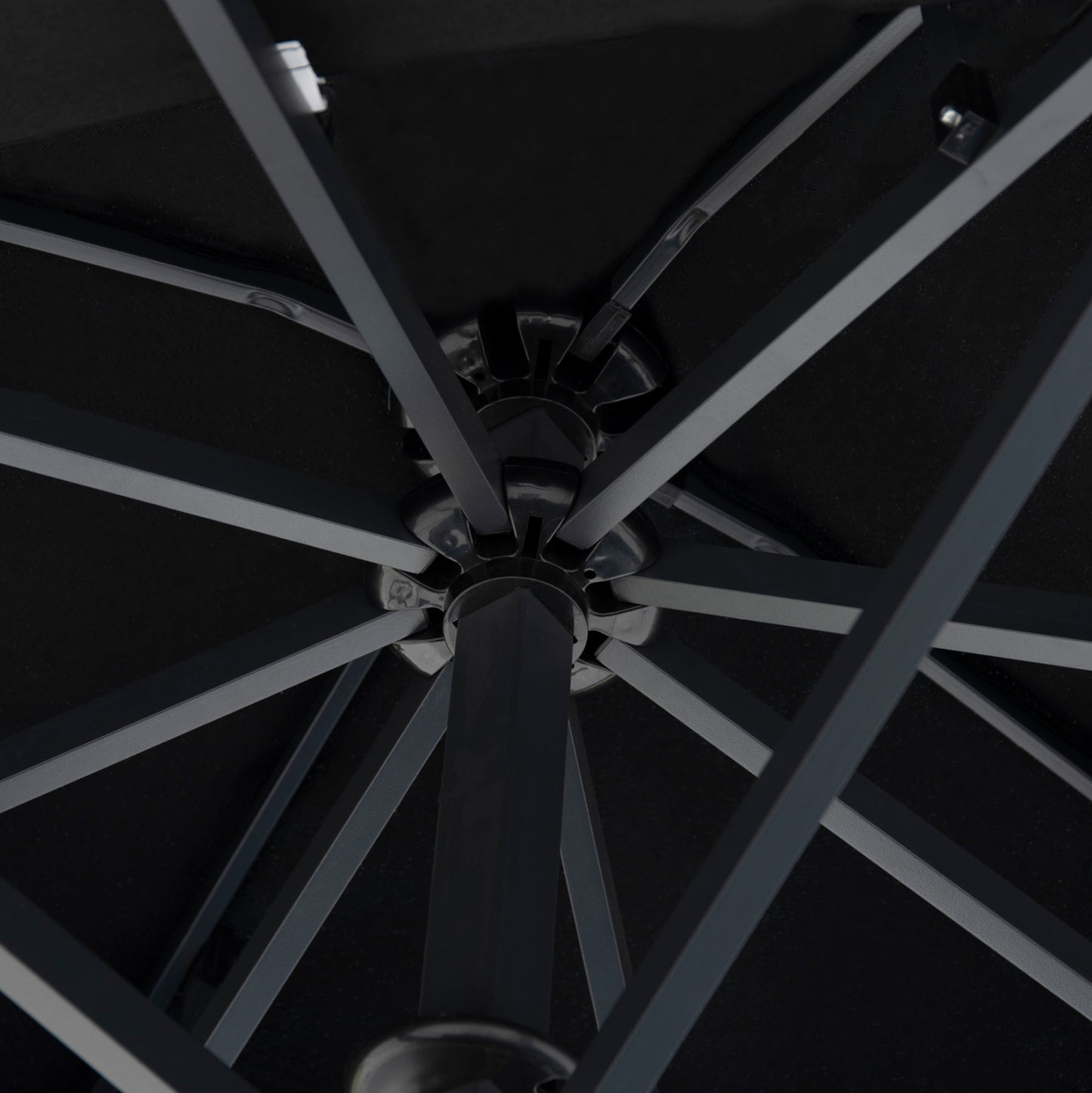 Professional Umbrella Alu Telescopic Hm6031.03 4x4x2,95-4Μ With Black Acrylic Cloth
