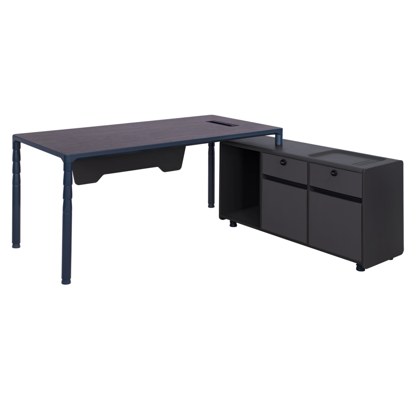 Professional Desk Right Corner Hm2109r In Grey & Wenge Color 183x160x76cm