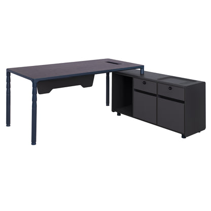 Professional Desk Right Corner Hm2109r In Grey & Wenge Color 183x160x76cm
