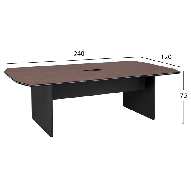 Professional Meeting Desk Walnut Color 240x120x75 Hm2103.02
