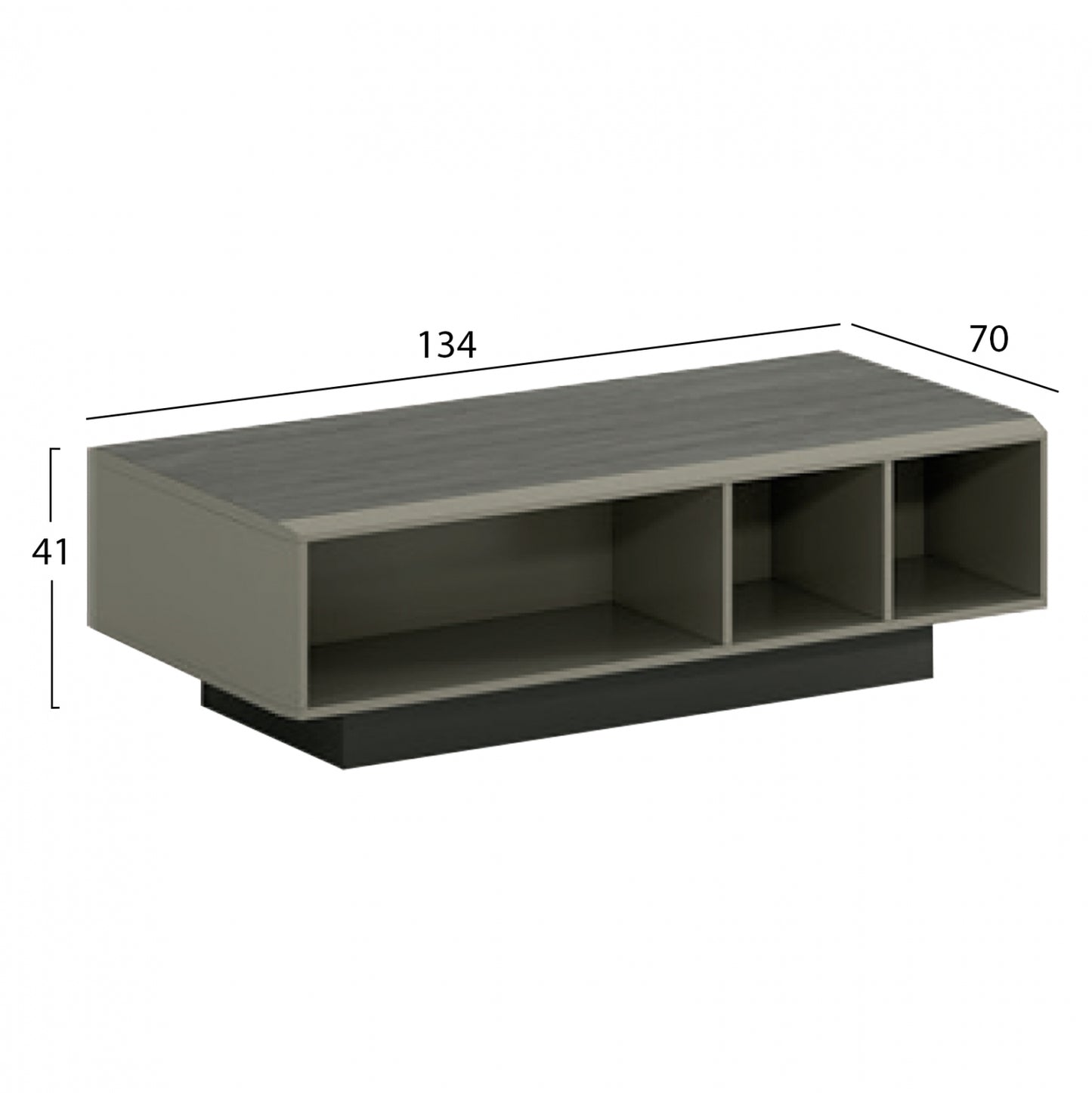 Professional Guest Living Table Lux Series Mocha & Ash 134x70x41 Hm2125