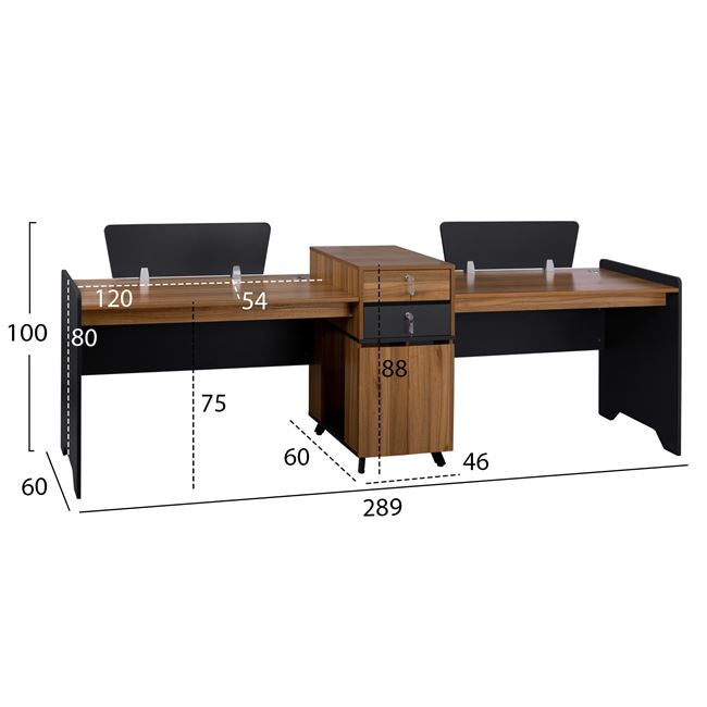 Professional Office Supreme Hm2350 2/people 289x60x100cm