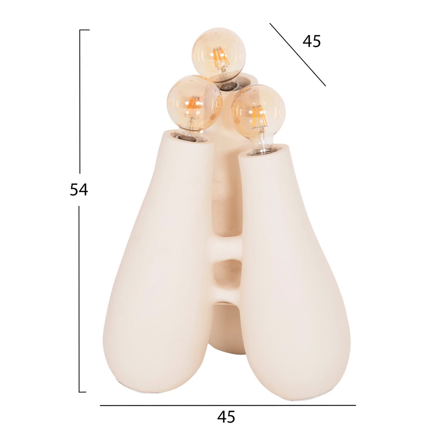 Floor Lamp Trilux Hm4700.02 Terracotta In Off White--[Ε27x3]-45x45x50hcm.