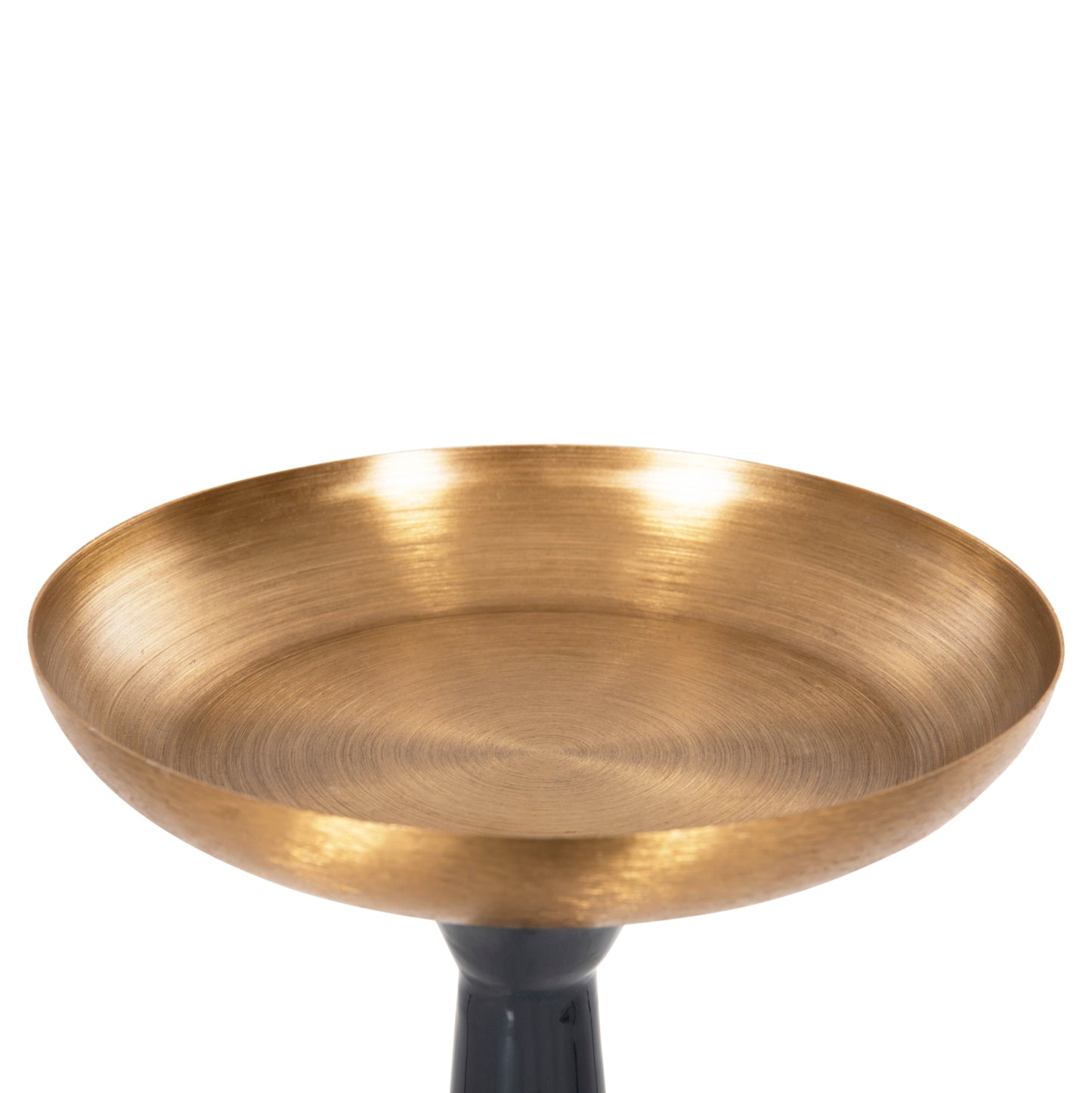 Floor Candlestick (pillar) Guntur Hm4382 Metal In Blue Anthracite-gold Φ20,5x76.5hcm.