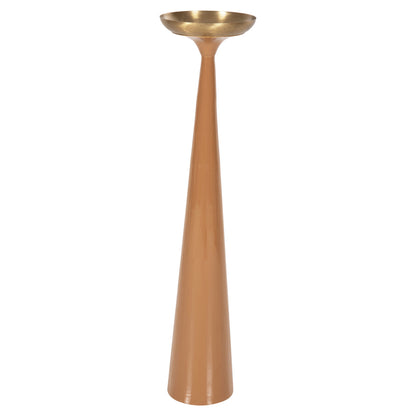 Floor Candlestick (pillar) Guntur Hm4383 Metal In Salmon-gold Φ20x87.5hcm.