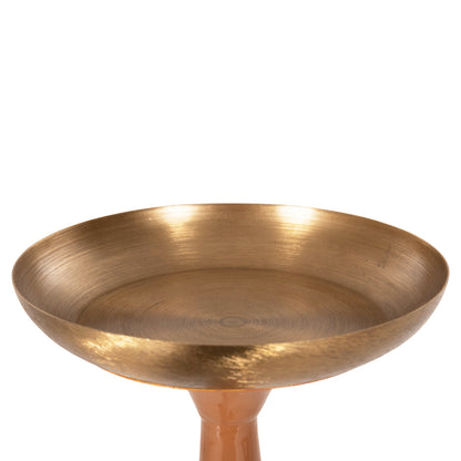 Floor Candlestick (pillar) Guntur Hm4383 Metal In Salmon-gold Φ20x87.5hcm.
