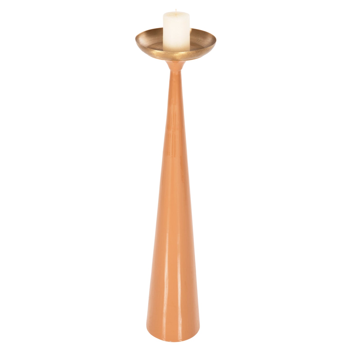 Floor Candlestick (pillar) Guntur Hm4383 Metal In Salmon-gold Φ20x87.5hcm.