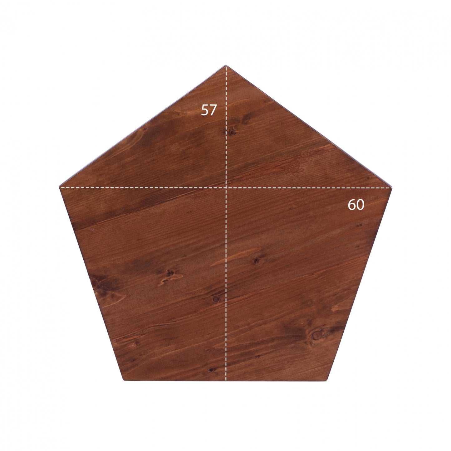 Table Surface 5 Corners From Solid Fir In Walnut Color 60x57x4 Cm