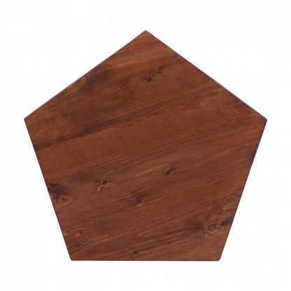 Table Surface 5 Corners From Solid Fir In Walnut Color 60x57x4 Cm