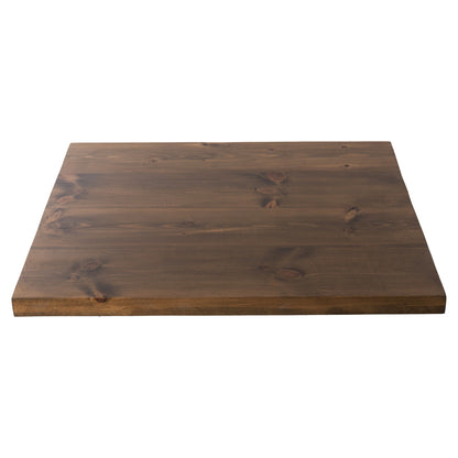 Tabletop Square Hm6150 Solid Fir Wood In Walnut Varnish 80x80x4(thickness)cm.