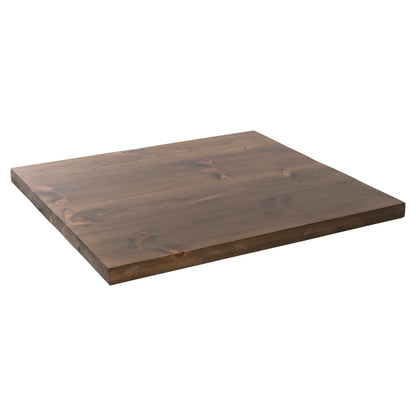 Tabletop Square Hm6150 Solid Fir Wood In Walnut Varnish 80x80x4(thickness)cm.
