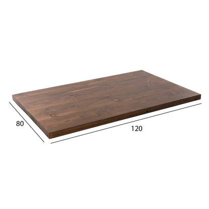 Tabletop Hm6151 Solid Fir Wood In Walnut Varnish 120x80x4(thickness)cm.