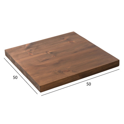 Tabletop Square Hm6152 Solid Fir Wood In Walnut Varnish 50x50x4(thickness)cm.