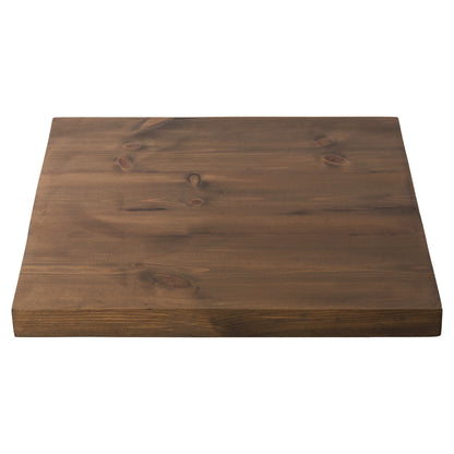 Tabletop Square Hm6152 Solid Fir Wood In Walnut Varnish 50x50x4(thickness)cm.